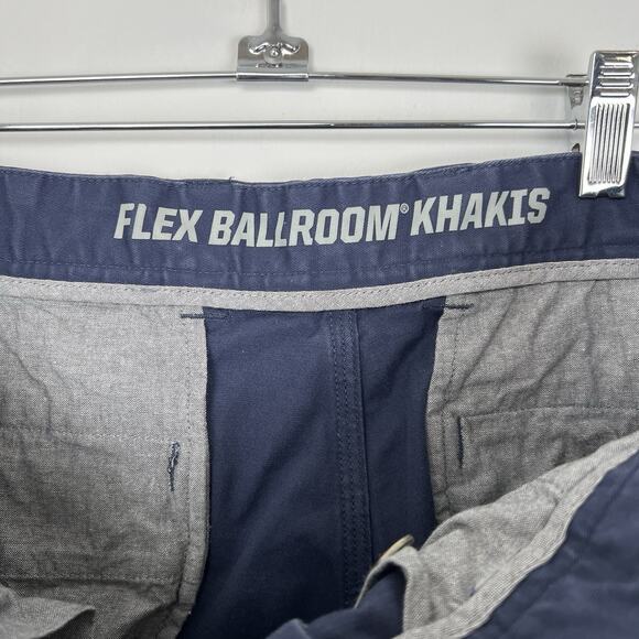Duluth Trading Co Pants Mens 32x32 (32x30) Navy Flex Ballroom Khakis Trim Fit - Picture 6 of 8